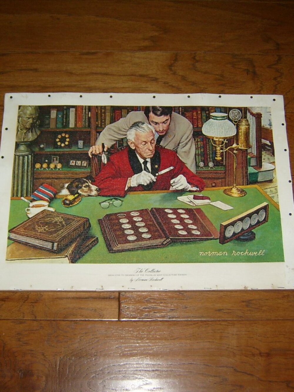 Norman Rockwell's The Collector Canvas Nailed on Wood